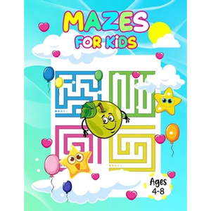 Mazes for kids ages 4-8: Awesome Mazes and Puzzles Activity Book for Kids: Mazes, Word Search, Connect the Dots, Coloring, Picture Puzzles, and More! - Paperback