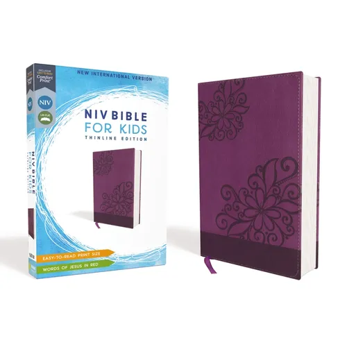 Niv, Bible for Kids, Leathersoft, Purple, Red Letter, Comfort Print: Thinline Edition - Leather