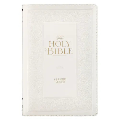 KJV Bible Giant Print Standard Faux Leather White - Leather