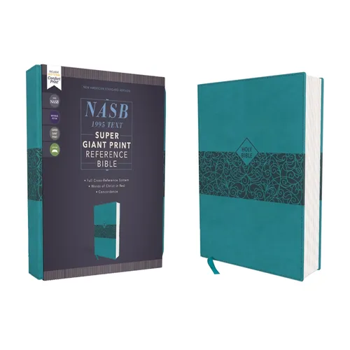 Nasb, Super Giant Print Reference Bible, Leathersoft, Teal, Red Letter Edition, 1995 Text, Comfort Print - Imitation Leather