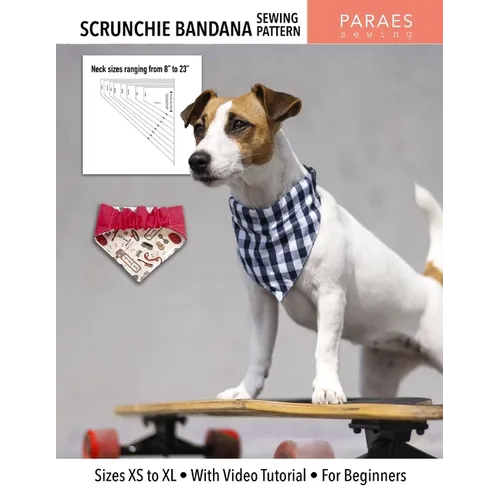 Scrunchie Bandana - Sewing Pattern: Sizes XS to XL - With Video Tutorial - For Beginners - Paperback