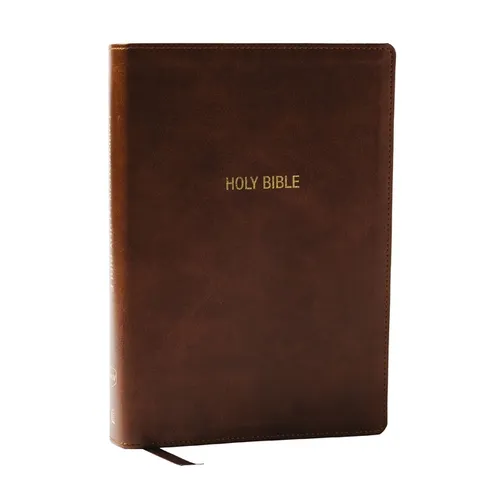 NKJV Foundation Study Bible, Wide-Margin, Brown Leathersoft, Red Letter - Imitation Leather