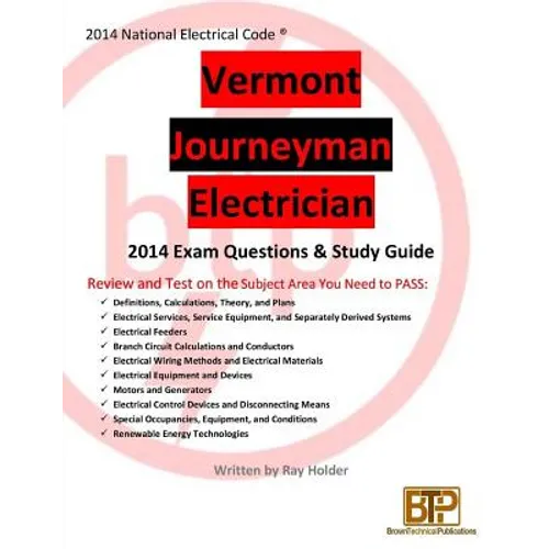 Vermont 2014 Journeyman Electrician Study Guide - Paperback