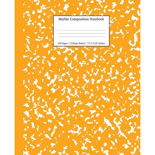 Marble Composition Notebook College Ruled: Orange Marble Notebooks, School Supplies, Notebooks for School - Paperback