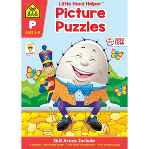 School Zone Picture Puzzles Workbook with Stickers - Paperback