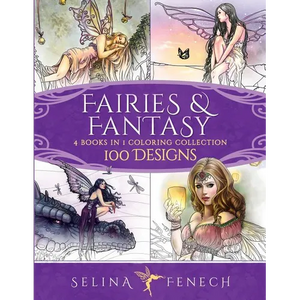 Fairies and Fantasy Coloring Collection: 4 Books in 1 - 100 Designs - Paperback