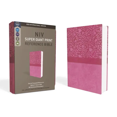 NIV, Super Giant Print Reference Bible, Giant Print, Imitation Leather, Pink, Red Letter Edition - Imitation Leather