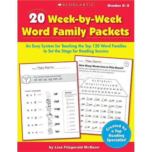 20 Week by Week Word Family Packets - Paperback