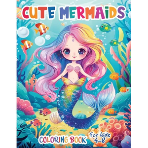 Cute Mermaids Coloring Book For Kids 4-8: Unique 50 Colorful Mermaid Scenes for Young Artists - Paperback