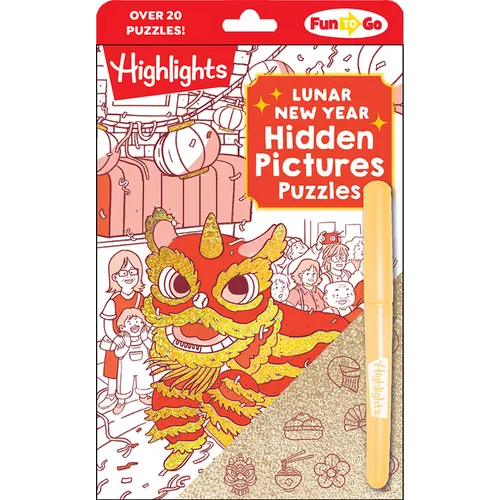 Lunar New Year Hidden Pictures Puzzles: Festive Lunar New Year Book for Kids Featuring Over 300 Objects to Find, Gold Stickers and Hands-On Lunar New - Paperback