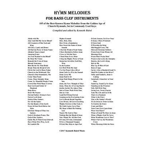 Hymn Melodies for Bass Clef Instruments - Paperback