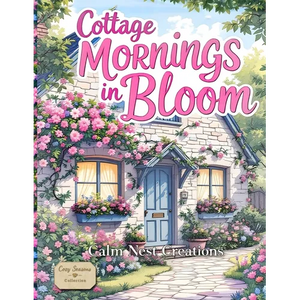 Cottage Mornings in Bloom: A Cozy Cottage Coloring Book for Adults Featuring Cottagecore Homes, Reading Nooks, and gentle spring Stress-Relief Living - Paperback