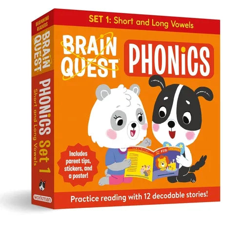 Brain Quest Phonics Readers: Set 1: 12 Decodable Readers: Short and Long Vowels - Paperback