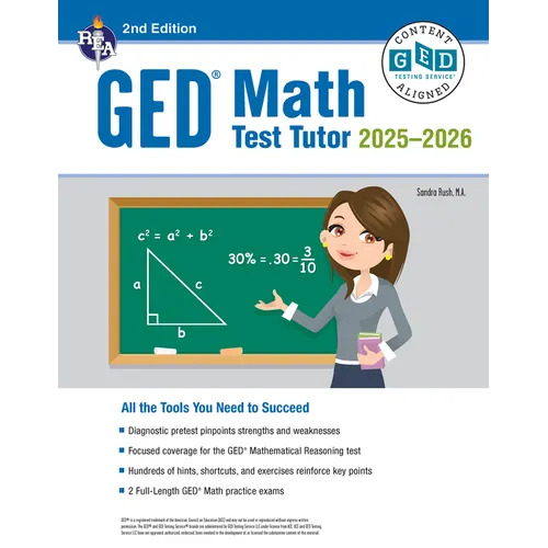 GED Math Test Tutor, for the 2025-2026 GED Test: Certified GED Aligned Prep - Paperback