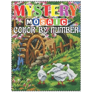 Mystery Mosaic Color By Number: Large Print landscape Adult Coloring Book Intricate Pixel Color By Number - Paperback