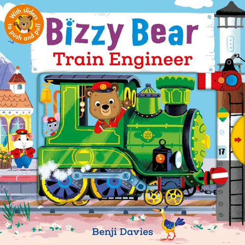 Bizzy Bear: Train Engineer: (Interactive Board Book for Toddlers - With Sturdy Tabs and Slides to Push and Pull) - Board Book