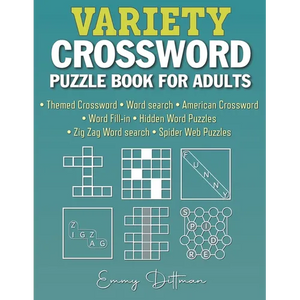Variety Crossword Puzzle Book for Adults: 105 Easy to Medium Puzzles - Paperback
