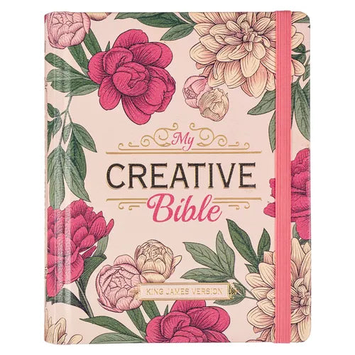 KJV Holy Bible, My Creative Bible, Faux Leather Hardcover - Ribbon Marker, King James Version, Pink Printed Floral - Leather