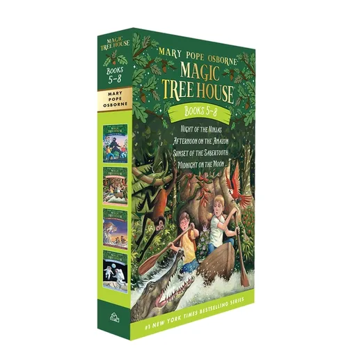 Magic Tree House Books 5-8 Boxed Set: Night of the Ninjas; Afternoon on the Amazon; Sunset of the Sabertooth; Midnight on the Moon - Boxed Set