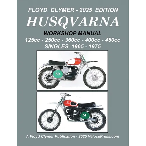 HUSQVARNA 125cc - 250cc - 360cc - 400cc - 450cc SINGLES 1965-1975 WORKSHOP MANUAL - Paperback