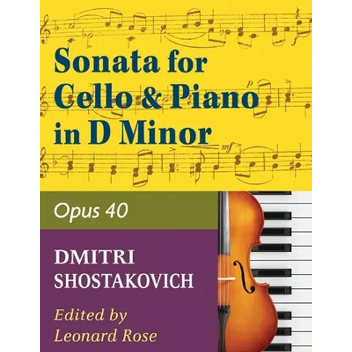 Shostakovich Sonata in d minor--opus 40 for cello and piano - Paperback