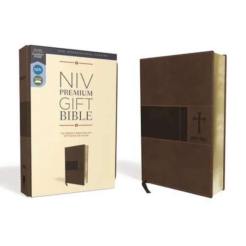 Niv, Premium Gift Bible, Leathersoft, Brown, Red Letter Edition, Comfort Print - Imitation Leather