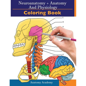 Neuroanatomy + Anatomy and Physiology Coloring Book: 2-in-1 Collection Set Incredibly Detailed Self-Test Color workbook for Studying and Relaxation - Paperback