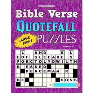 Bible Verse Quotefall Puzzles Vol.1: 60 New large print Bible verse drop quote or Fallen Phrase puzzles - Paperback