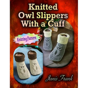 Knitted Owl Slippers With a Cuff - Paperback