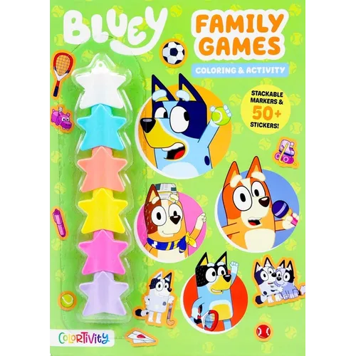 Bluey: Family Games: Coloring & Activity with Stackable Markers - Paperback