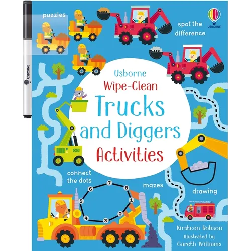 Wipe-Clean Trucks and Diggers Activities - Paperback