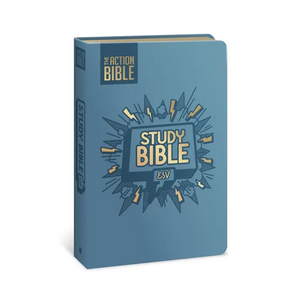 The Action Bible Study Bible Esv, Leathersoft, Blue, Full Color - Imitation Leather