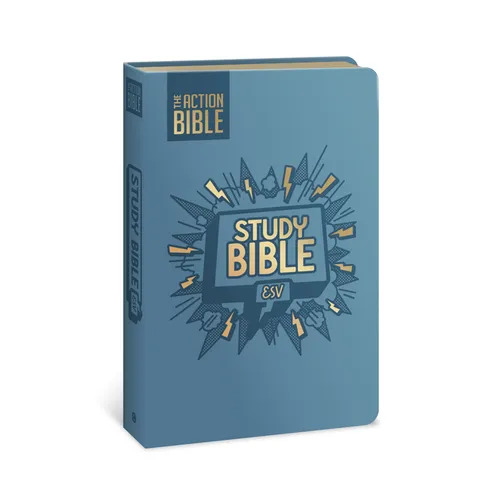 The Action Bible Study Bible Esv, Leathersoft, Blue, Full Color - Imitation Leather