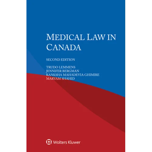 Medical Law in Canada - Paperback