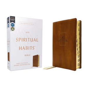 Niv, Spiritual Habits Bible, Leathersoft, Tan, Red Letter, Thumb Indexed, Comfort Print: Learn to Live a Gospel-Centered Life - Imitation Leather