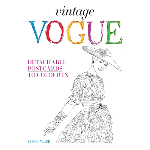 Vintage Vogue: Detachable Postcards to Colour in - Hardcover