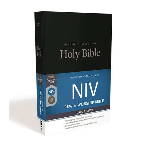 NIV, Pew and Worship Bible, Large Print, Hardcover, Black - Hardcover