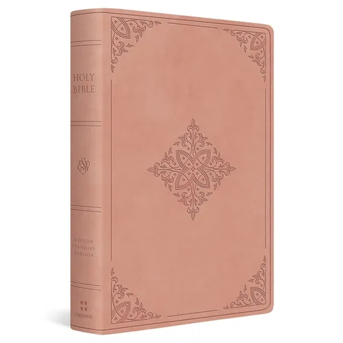 ESV Giant Print Value Personal Size Bible (Trutone, Blush Rose, Fleur-De-Lis Design) - Imitation Leather