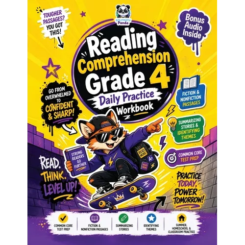 Reading Comprehension Grade 4 Daily Practice Workbook: Common Core 4th Grade Reader Test Prep Activity Resource Nonfiction & Fiction Passages, Summari - Paperback