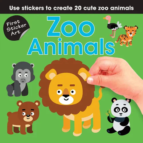 First Sticker Art: Zoo Animals: Use Stickers to Create 20 Cute Zoo Animals - Paperback