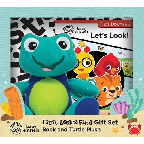 Baby Einstein: Let's Look! First Look and Find Gift Set Book and Turtle Plush - Hardcover