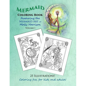 Mermaid Coloring Book - Featuring the Mermaid Art of Molly Harrison: 25 Illustrations to color for both kids and adults! - Paperback
