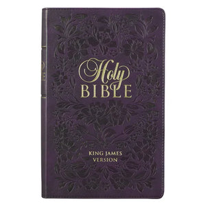KJV Bible Giant Print Standard-Size (Faux Leather, Purple Floral) - Imitation Leather