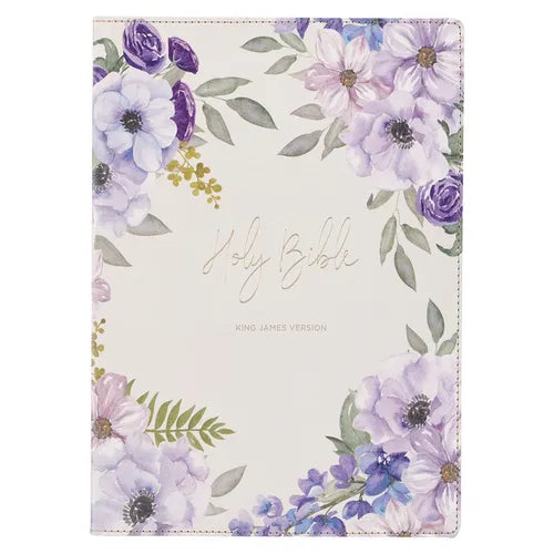 KJV Bible Giant Print Full-Size Faux Leather Floral - Leather