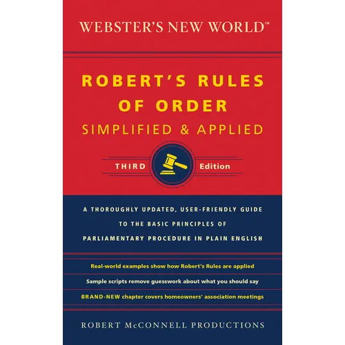 Webster's New World Robert's Rules of Order Simplified and Applied, Third Ed. - Paperback