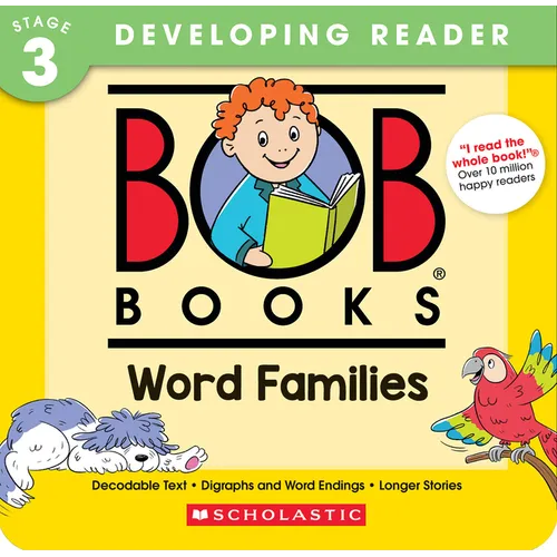 Bob Books - Word Families Box Set of 8 Paperbacks Decodable Phonics Books, Ages 4 and Up, Kindergarten, First Grade (Stage 3: Developing Reader) - Boxed Set