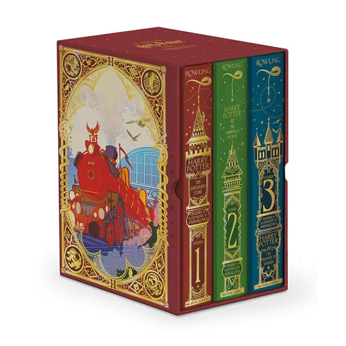 Harry Potter Books 1-3 Boxed Set (Minalima Edition) (Interactive Illustrated Edition) - Hardcover