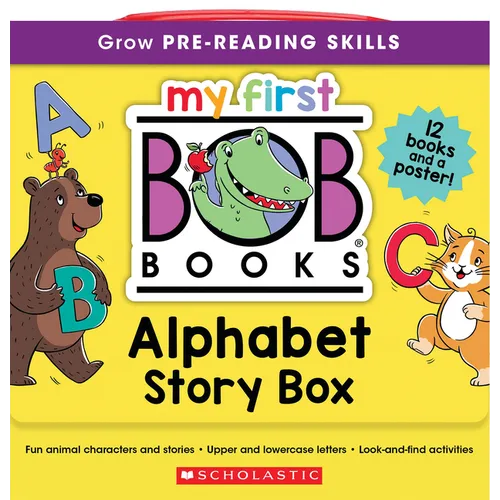My First Bob Books - Alphabet Story Box Phonics, Letter Sounds, Ages 3 and Up, Pre-K (Reading Readiness) - Hardcover